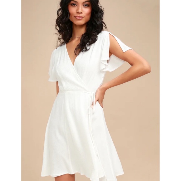 White Wrap Dress - Picture 6 of 8